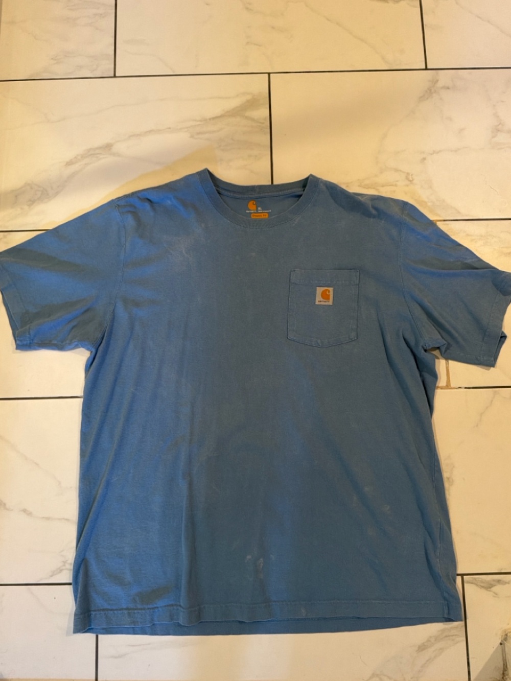 Carhartt Men's Short-Sleeve Pocket Tee in Dusty Blue